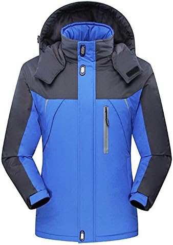 yovayosa Men's Waterproof Snow Jacket Ski Fleece Hooded Rain Jackets Winter Coats For Outdoor Sport