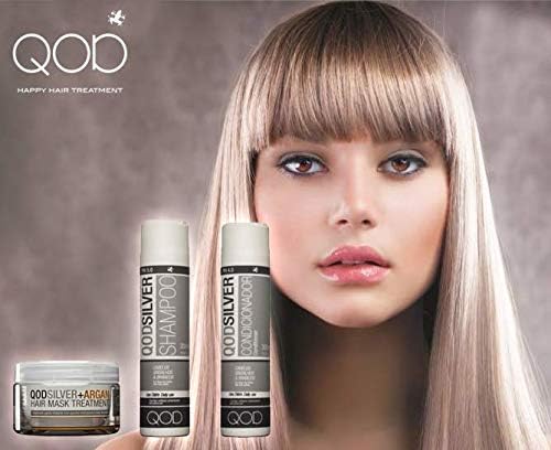 QOD Silver Sulfatfrei Nach Haarbehandlung Shampoo, Spülung(Conditioner) 300 ml (10 oz), Maske(210ml), und Argan Öl(60ml) Set