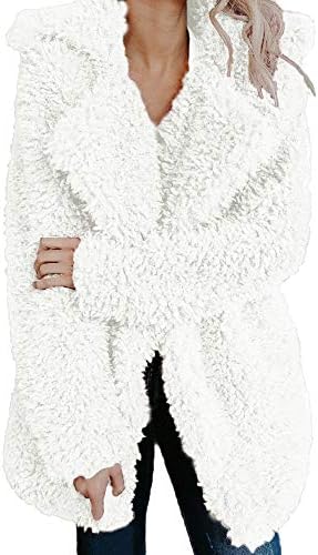 Women's Fashion Faux Fur Lapel Thick Wool Trench Coat Lapel Winter Jacket KIKOY
