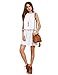 Romwe Womens Round Neck Tassel Trim Sleeveless Mini A-line Dress White L