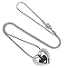 Casket Etcetera HEART WITHIN HEART Cremation Urn Necklace PENDANT For Women (Black)