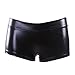 HDE Women's Shiny Metallic Booty Shorts Liquid Wet Look Hot Pants Dance Bottoms,Black,Small