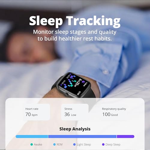 Fixwink Smart Watch for Men Women (Answer/Make Call), 1.83" HD Fitness Tracker with Heart Rate/SpO2/Sleep Monitor, Pedometer, 120+ Sport Modes, IP67 Waterproof, 7-Day Battery, for iOS Android, Black