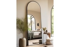 BEVERDY Arched Full Length Mirror - 18"58" Standing Mirror with Stand or Wall Mounted for Bedroom and Living Room - Black