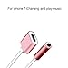 iPhone 7 Adapter, Lightning to 3.5mm Audio Adapter, ADABUNNY 2 in 1 Lightning Charger and 3.5mm Earphones Jack Cable for Apple iPhone 7 7 Plus 6S 6 iPod iPad - Support iOS 10.3 or Later (Rose Gold)