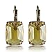 eManco Crystal Earrings for Women Gold Plated Copper Drop Lever-back Statement Dangle Earring (Champagne)