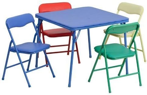 OpenBox Flash Furniture Kids Colorful 5 Piece Folding Table and Chair Set