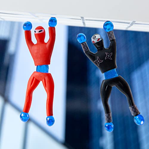Shindel 42PCS Ninja Toys, Sticky Men Wall Climbing Ninjas with DIY Stickers Stretchy Climbers Window Crawlers for Party Favor Tricky Novelty Toys for Kids