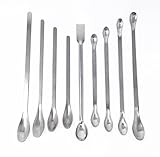 Honbay 9pcs Different Sizes Stainless Steel Lab Scoop Reagent Sampling Spoon Lab Spatulas