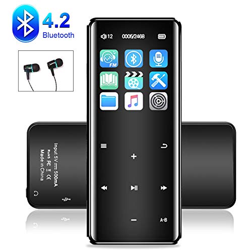 MP3 Player with Bluetooth 4.2 with FM Radio and Speaker Resolution Lossless Support up to 128GB Music MP3 Player