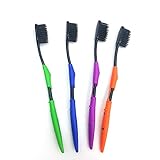Dental Care Bamboo Charcoal Nano Toothbrush Home Camping Hotel Trip Travel (Black Bristles) (4)