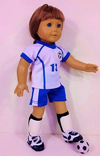 6PC GREEN SOCCER UNIFORM Fits American Girl Doll 18 Inch Doll Clothes INCLUDES Ball, Black Socks, Green Socks, Cleats COMPLETE SET ! by The Wishlist Store