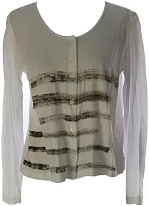 Lunn Women's Farce Striped Cropped Sleeve Cardigan 3 (L) Coco