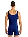 MSemis Men's Leotard Bodysuit Underwear Spandex One-Piece Dance Unitard Biketard Jumpsuit Singlet Navy Blue X-Large