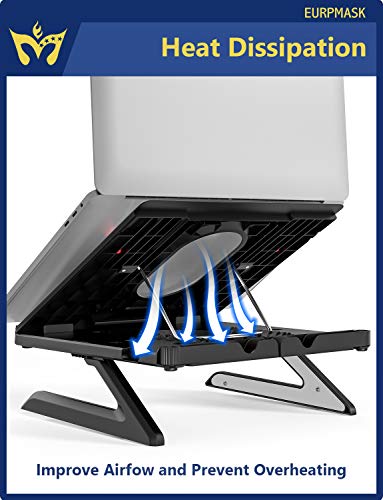 Laptop Stand, Adjustable Laptop Stand Riser, Foldable Desktop Notebook Holder Mount, Adjustable Eye-Level Ergonomic Design, Portable Laptop Riser for Computer PC Tablet Phone, Multi-Angle EURPMASK - Thumbnail 5