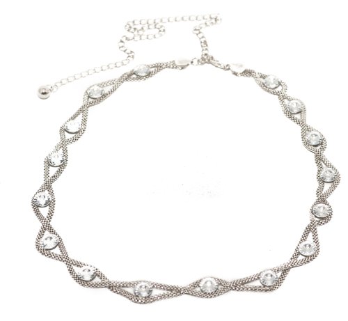 Landes Women's Metal Tiara Inspired Rhinestone Chain Belt