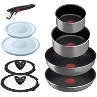 【Online Exclusive】 T-fal Detachable Handle Frying Pan and Pot Set 9-Piece Set, Gas Stove Only, No Harmful Substances Such as PFOA, 