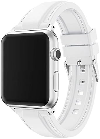 Fradyer for Apple Watch Band 38mm ,Soft Silicone Replacement Band for Apple Watch Series 1 2 3 Sport and Edition (White)
