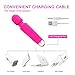 Electric Wand Massager Rechargeable with 8 Powerful Speeds and 20 Patterns Multi-speed Wand, Wireless, Power Wand Massager for women (Pink)