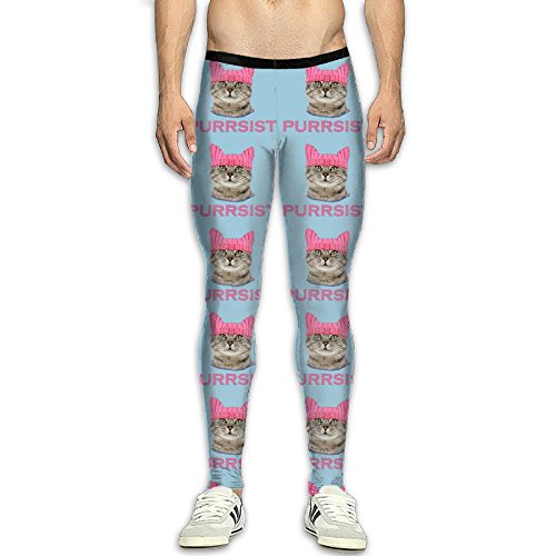 Men's Compression Pants Persist Pussy Cat 3D Print Baselayer Cool Dry Sports Thermal Tights Leggings Running Fitness