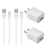 OoRange Wall Charger Power Adapter with 3 feet USB Cable For iPhone 5, 6, 7 (2 Pack)