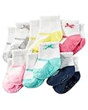 Carter's Baby-Girls Socks, Mary Jane Heather, 3-12 Months (Pack of 6)