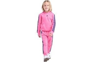 Adidas Youth Kids’ 2-Piece Tracksuit Outfit Set – Fleece Hoodie & Jogger Sweatpants, Midweight Activewear Outfit