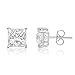 Kezef Sterling Silver Stud Earrings for Women & Men - Premium CZ S925 Hypoallergenic Earrings for Sensitive Ears - 14k White Gold - Size 3mm