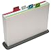 Joseph Joseph 60025 Index Cutting Board Set with Storage Case Plastic Color Coded Dishwasher-Safe, Large, Silver (discontinued model)