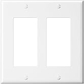 VCELINK 2 Gang Decorator Wall Plates, UL94 V-0 Listed Light Switch Cover Plate, 4.88" x 4.94" 1 Pack Thermoplastic Outlet Cov