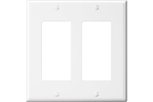 VCELINK 2 Gang Decorator Wall Plates, UL94 V-0 Listed Light Switch Cover Plate, 4.88" x 4.94" 1 Pack Thermoplastic Outlet Cov