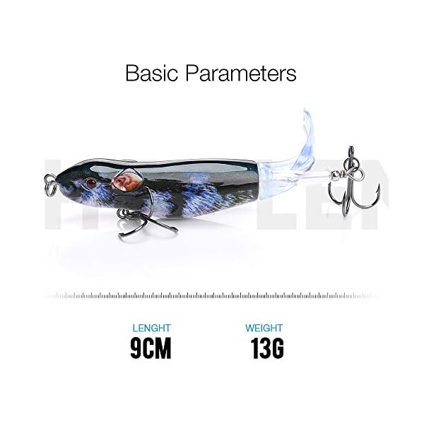 ELBFANG RATEN WOBBLER PLOPPER Set | TOPWATER OBERFLÄCHENKÖDER | HECHT RAUBFISCH Angel KÖDER – Bild 3