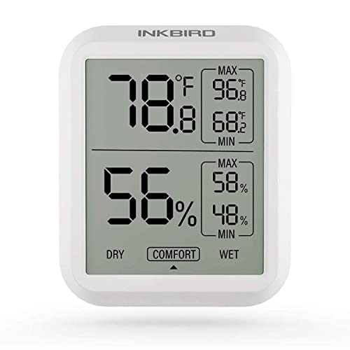 INKBIRD Digital Thermometer Hygrometer ITH-20, Indoor Temperature & Humidity Gauge with Comfort Indicator, High Accuracy, LCD Display, Thermo-hygrometer Ideal for Home, Baby Room, Greenhouse, Reptiles