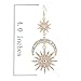 Rhinestone Moon Star Burst Dangle Earrings for Women Crystal Wedding Party Drop Earrings (Gold)