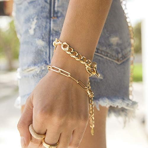 18K Gold Plated Beaded Bracelet Handmade Diamond Cut Rope Chain