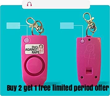 FSI ABS Women Safety Device with Alarm and Whistle Loud Noise of Up to 150dB (Pink)