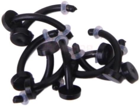 Diansts(TM) Lot 30 Black Curved Flexible Eyebrow Rings Bar 16g &amp; 14g body Piercing Retainers
