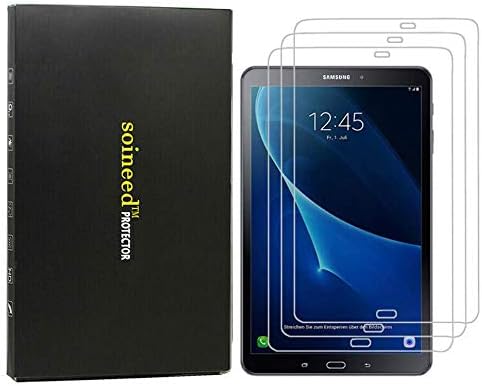 SOINEED [3-Pack Samsung Galaxy Tab A 10.1 SM-T580 T585 Tempered Glass Screen Protector [9H Hardness] [Bubble Free] [Ultra-Clear] [Scratch Proof]