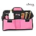 LipStick Tools 18-Inch Multi-Purpose Zip-Top Pink Storage Wide Mouth Tool Bag Organizer. Great for Home Improvement/Contractors Tools. Heavy Duty Storage Pockets and Shoulder Strap.
