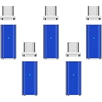NetDot Gen10 Magnetic Fast Charging USB-C to USB-C Adapter Converter Compatible with Type-c Smartphones (5 Pack Blue)