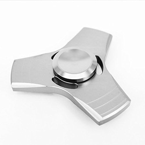 NiceTime@ EDC Fidget Spinner Tri-Spinner Fidget Toy With Premium Aluminum Material High Speed Stainless Steel Bearing ADHD Focus Anxiety Relief Toys (Silver)
