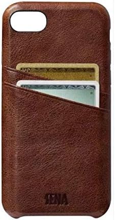 Snap On Wallet, Genuine Leather Card Holder Drop Safe Case for New iPhone SE 3 (2022) / 2020 / iPhone 8 / iPhone 7, Cognac