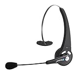 Bluetooth Trucker Headset with Microphone, TurnRaise Trucker Over the Head Bluetooth Wireless Headset Headphone w/ Noise Cancelling&Boom Mic for iPhone Samsung Sony Motorola Smartphones Tablet PC&More