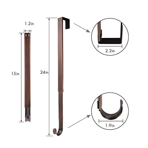 LBSUN L-05, Adjustable Hanger Holder & Wreath Hook Door, Bronze