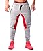 Ouber Men's Fitted Jogger Pants Gym Workout Running Sweatpants with Zipper Bottom (Gray,XL)