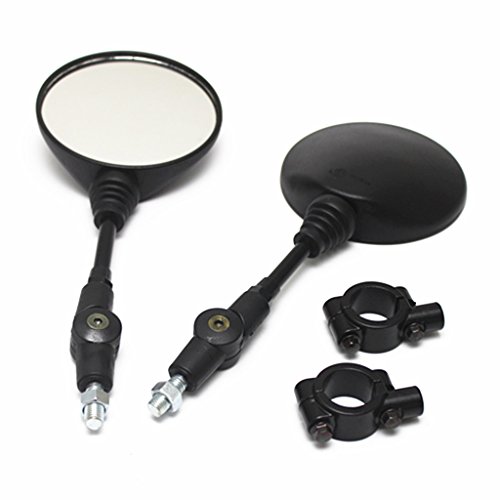 Motorcycle Folding 10mm Round Rear View Mirrors & Mirror Adaptor Universal ATV For Honda Yamaha Kawasaki Suzzuki Chopper Bobber