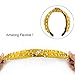 Joyeah 4 Pcs Pearls Headbands, Satin Fabric knotted headband with pearls, Topknot Headband Vintage Wide Hair Band Fashion Hair Accessories for Women and Girls