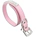 Leegoal Sparkly Crystal Heart Shape Pendant PU Leather Pet Collar for Dogs Cats (Pink,XS Size)