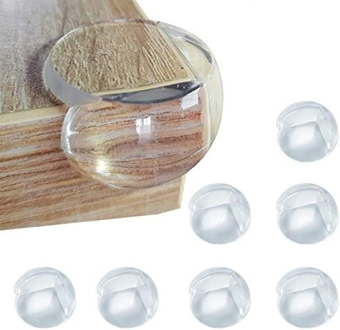 HTLY SPR Corner Protectors for Kids (8pcs-Large) Premium Quality Clear Soft and Large Table Edge Bumper Guards for Child and Baby Proofing. Installs in Seconds with Extra Strong Adhesive