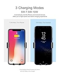 LTS Future TS30   Cargador de coche inalámbrico para iPhone XS, Max XR X 8 8 Plus, Samsung Galaxy Note 9  S9  S9+  S8   S8 + Edge y Qi (negro)